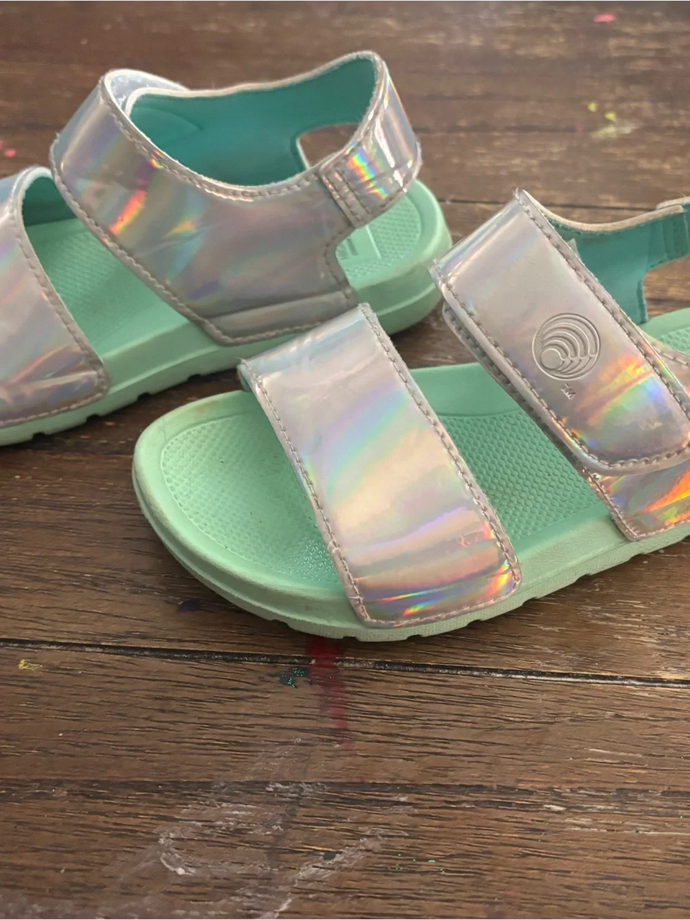Girls high tide Sandals with Iridescent Straps